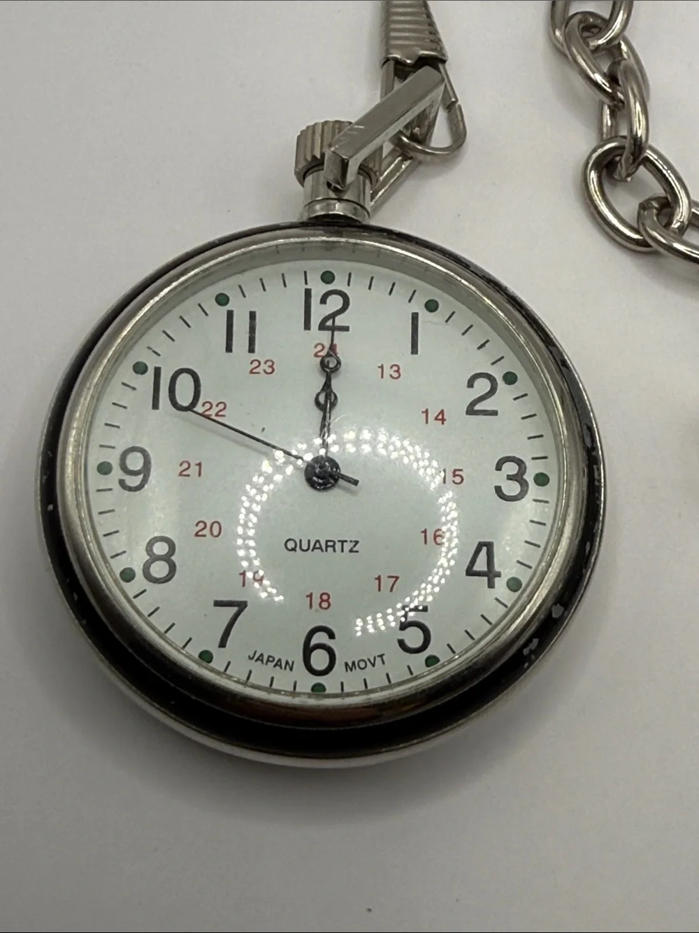 Vintage Men’s Silver Tone Chain Pocket Watch